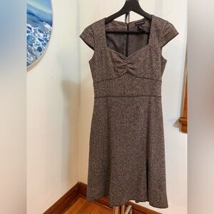 Vintage circa 1992 Club Monaco Black and White Cap Sleeve Midi Dress - Stunning